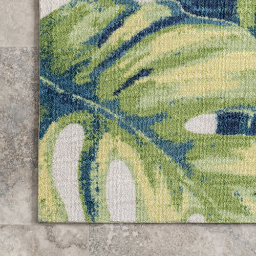 Bay Isle Home Commer Tropical Leaf Green Indoor/Outdoor Patio Rug & Reviews Wayfair